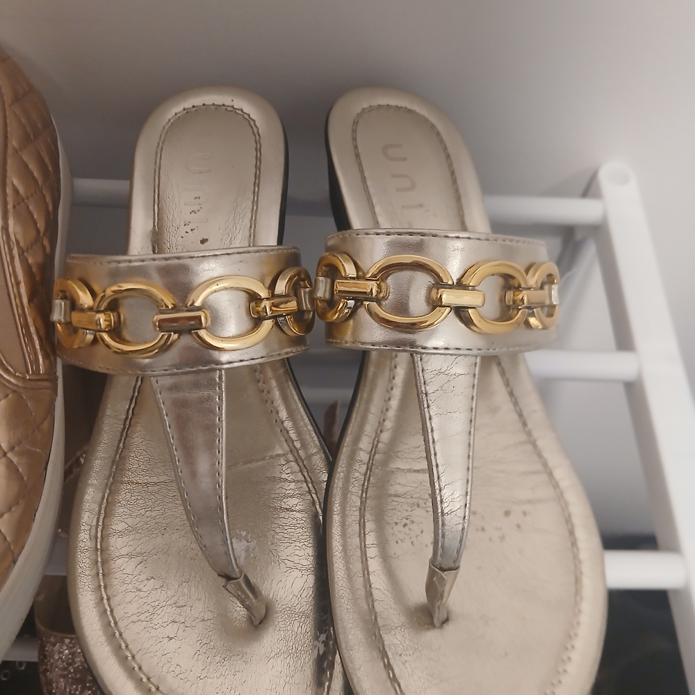 Unisa Gold Chain Sandals